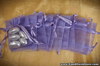 2" X 2.5" Organza Pouches Lavender Pkg/12