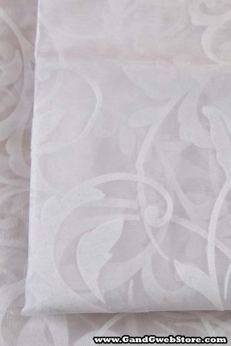 25" X 3yds Sheer Damask Sheet White