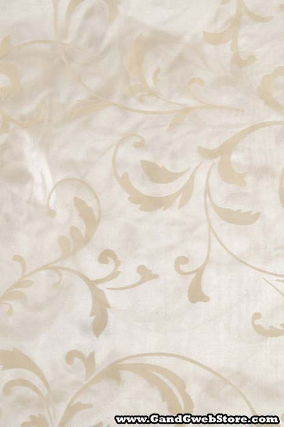 25" X 108" Printed Satin Sheet Cream