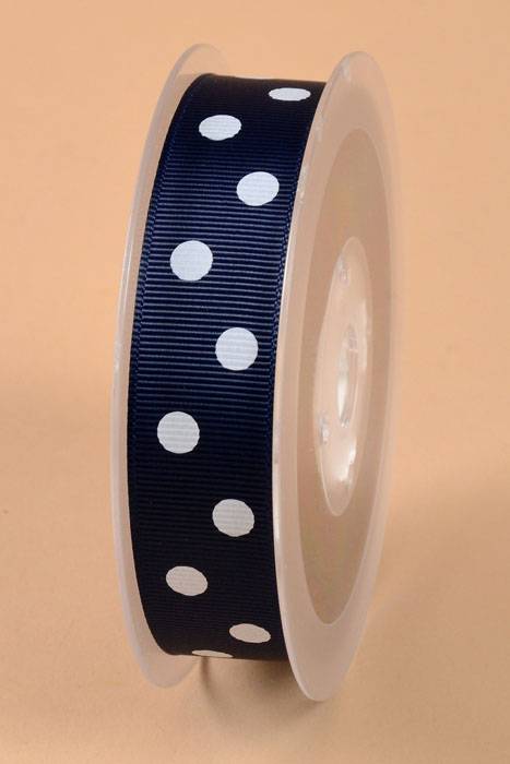 7/8" X 17yds Grosgrain Navy/white