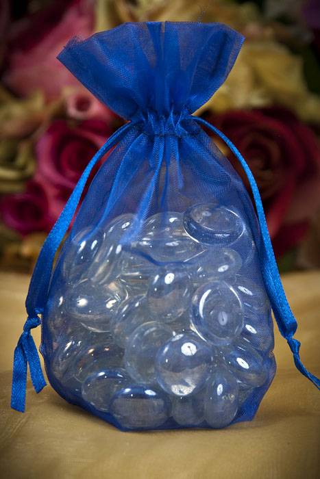 3.5" X 5" X 1.5" Organza Pouches Royal Blue Pkg/12