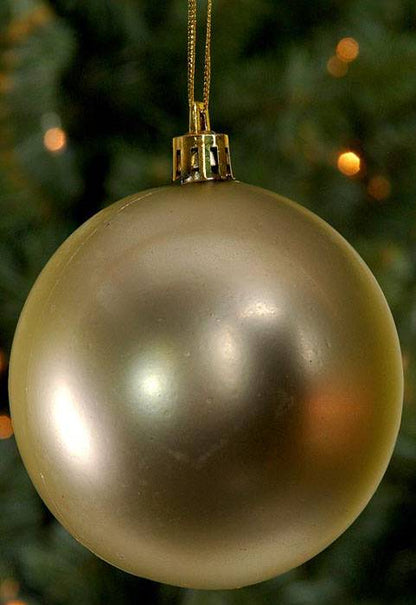80mm Matt Plastic Ball Gold Bx/6