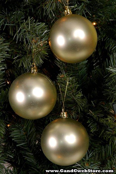 80mm Matt Plastic Ball Gold Bx/6