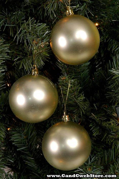 80mm Matt Plastic Ball Gold Bx/6