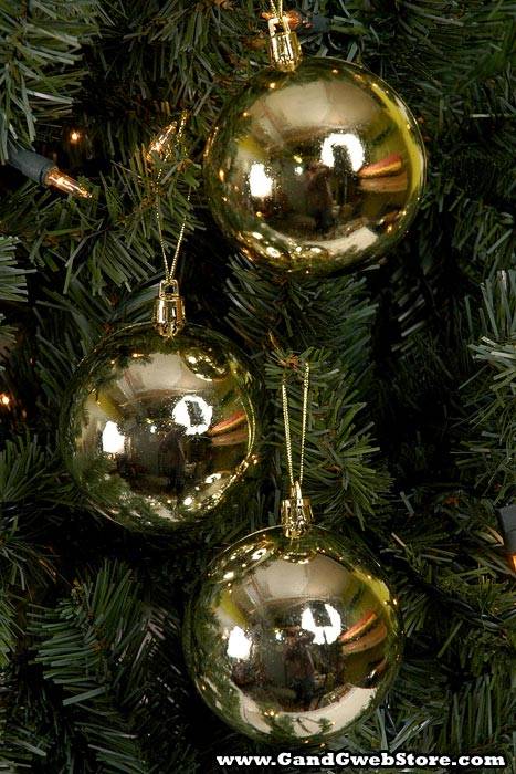 80mm Shiny Plastic Ball Gold Box/6