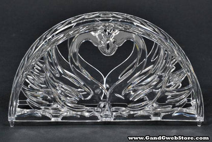 5.75" Napkin Holder W/swans Clear Pkg/12