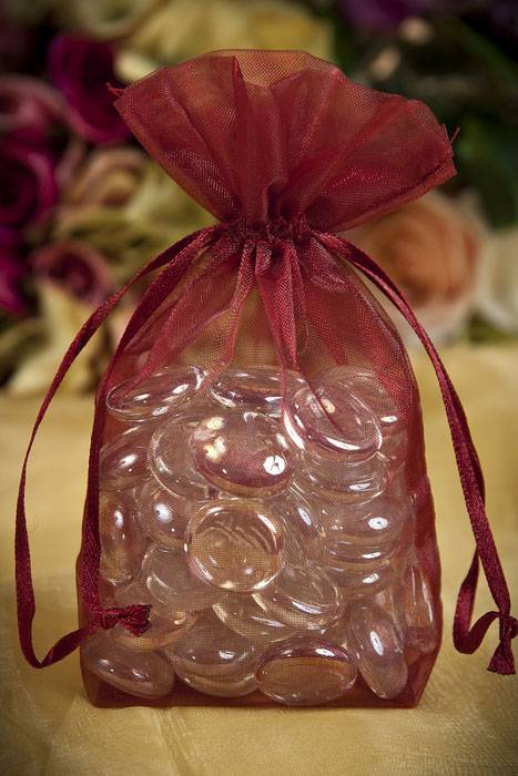 3.25" X 5" X 1.5" Sheer Pouches Burgundy Pkg/12