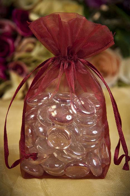 3.25" X 5" X 1.5" Sheer Pouches Burgundy Pkg/12