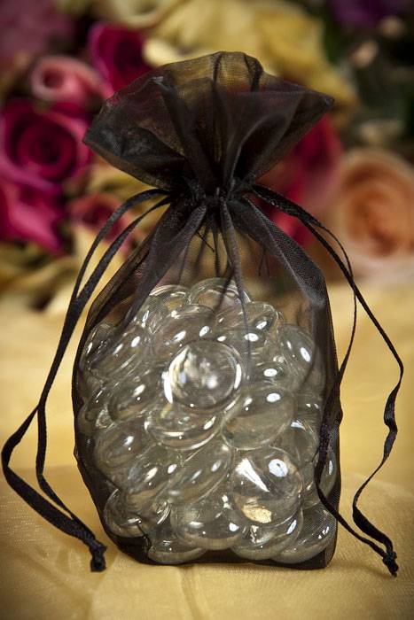 3.5" X 5" X 1.5" Organza Pouches Black Pkg/12