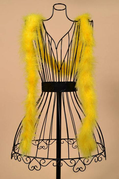 72" Feather Marabou Dark Yellow Ea.
