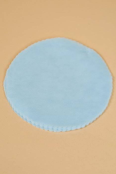 9" Round Scalloped Edge Tulle Blue Pkg/50