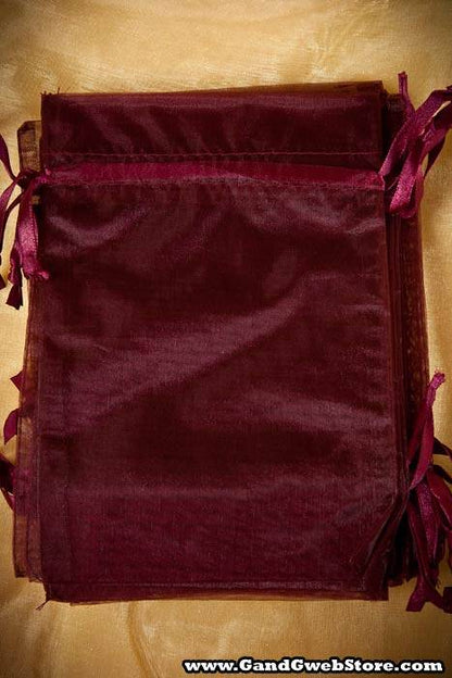 5" X 7"  Organza Pouches Wine Pkg/12