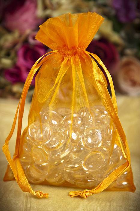 5" X 7" Organza Pouches Orange Pkg/12