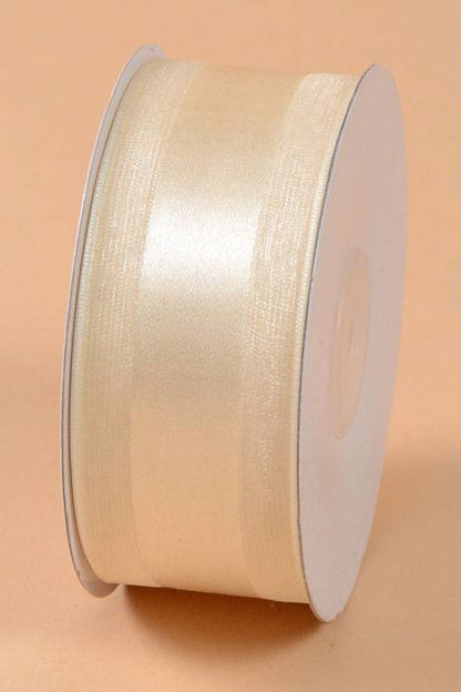 Satin Ribbon W/organza Edge Ivory 