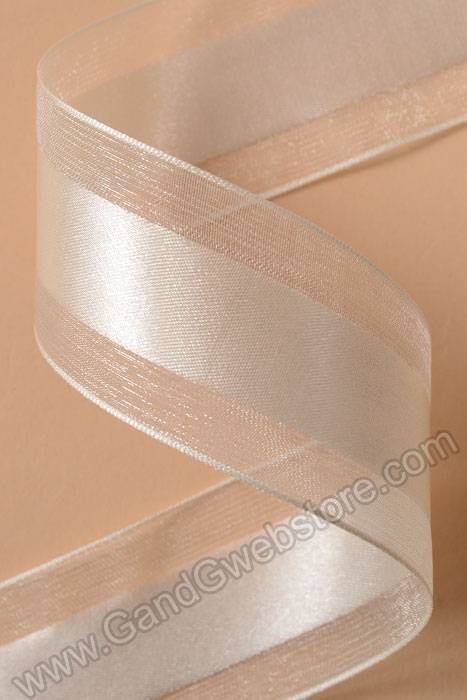Satin Ribbon W/organza Edge Ivory 