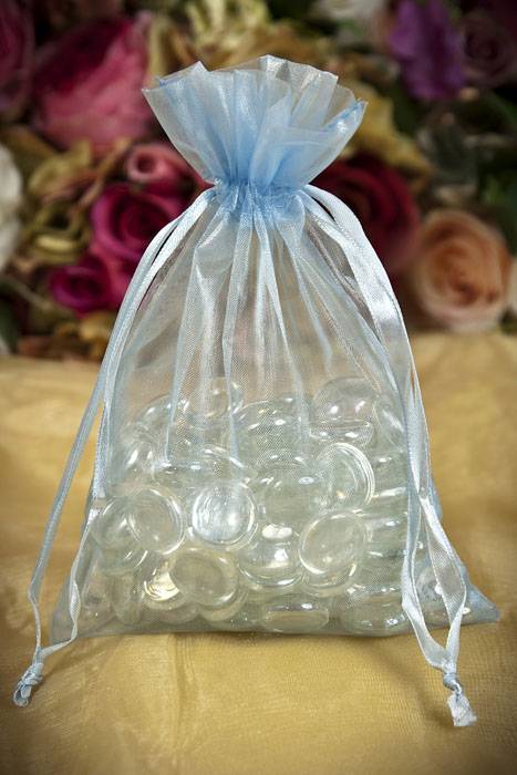 5" X 7" Sheer Pouches Bag Light Blue Pkg/12