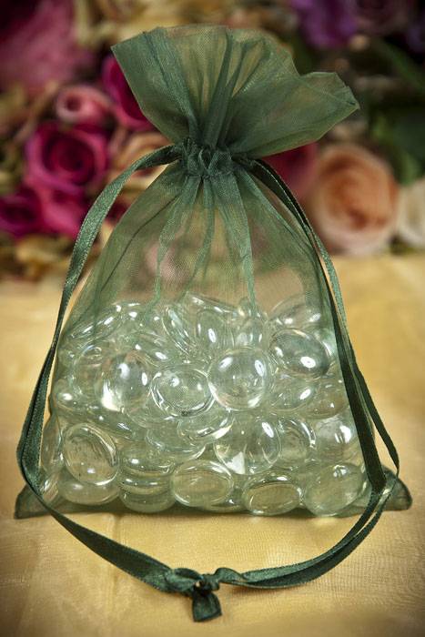 5" X 7" Organza Pouches Bag Hunter Green Pkg/12