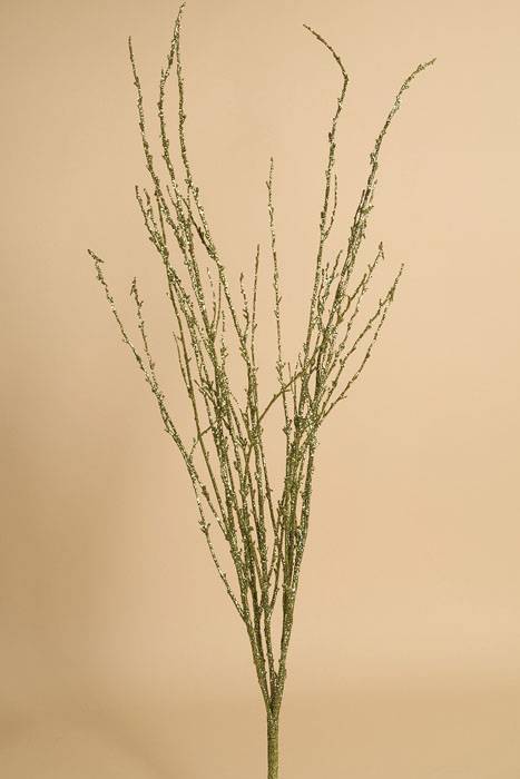 37" Glitter Twig Branch Green