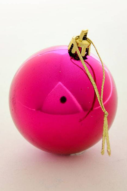 2.35" Shiny Plastic Ball Fuchsia Pkg/16
