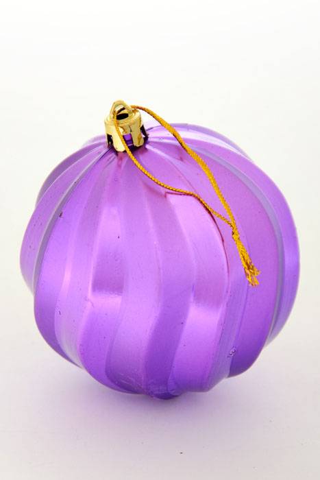 80mm Shiny/matt Pumpkin Ball Purple Pkg/6