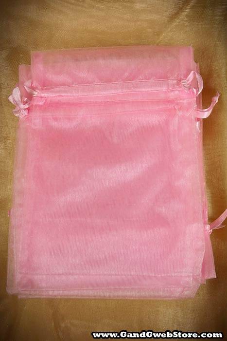 5 X 7" Organza Pouches Bag Pink Pkg/12