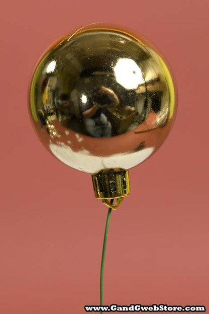 50mm Shiny Ball Pick Gold Pkg/6