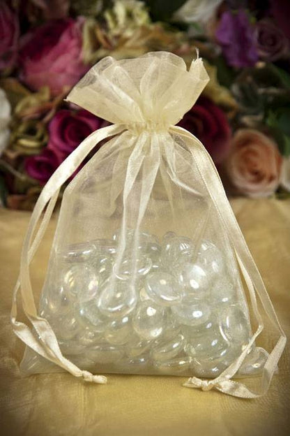 5" X 7"  Organza Pouches Bag Yellow Pkg/12