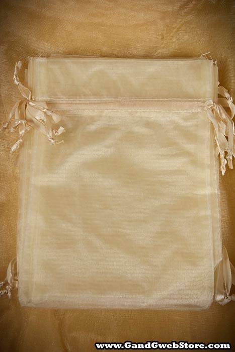 5" X 7"  Organza Pouches Bag Yellow Pkg/12