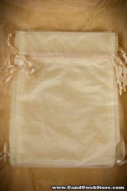 5" X 7"  Organza Pouches Bag Yellow Pkg/12