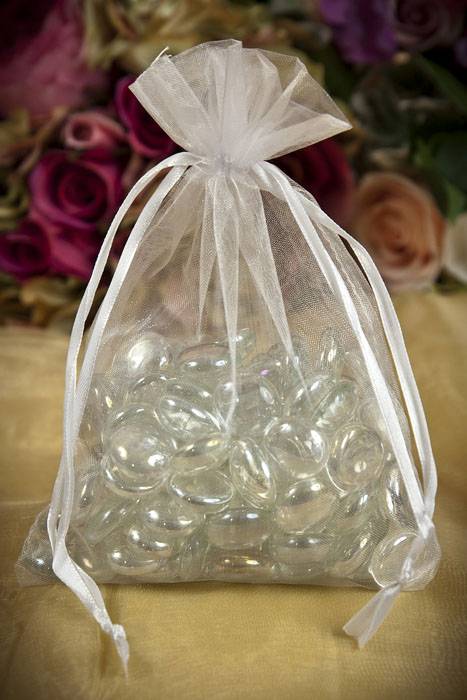 5" X 7" Organza Pouches Bag White Pkg/12