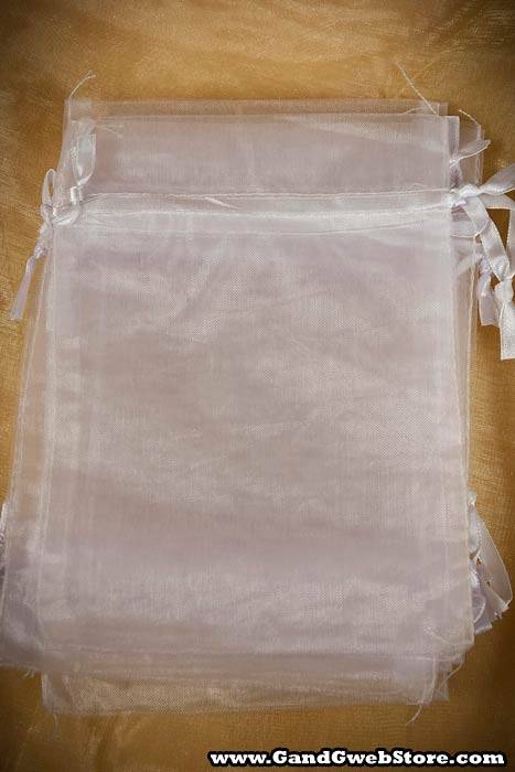 5" X 7" Organza Pouches Bag White Pkg/12