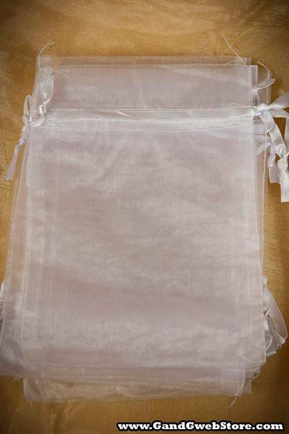 5" X 7" Organza Pouches Bag White Pkg/12