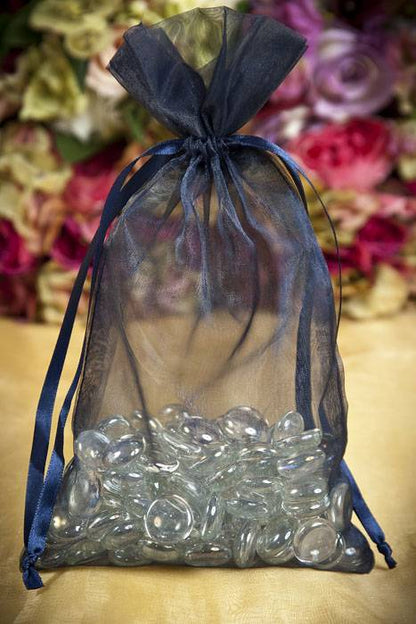 6" X 10" Organza Pouches Navy Pkg/12