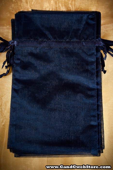 6" X 10" Organza Pouches Navy Pkg/12
