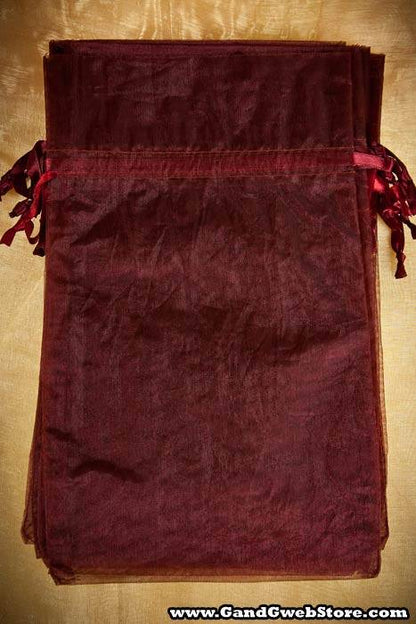 6" X 10" Organza Pouches Burgundy Pkg/12
