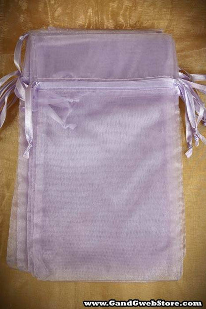 6" X 10" Organza Pouches Lavender Pkg/12