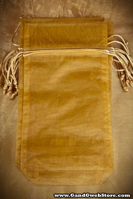 10.4 X 5.6 X 1.6" Sheer Pouches Gold Pkg/12