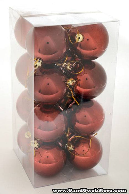 60mm Shiny Plastic Ball Burgundy Pkg/12