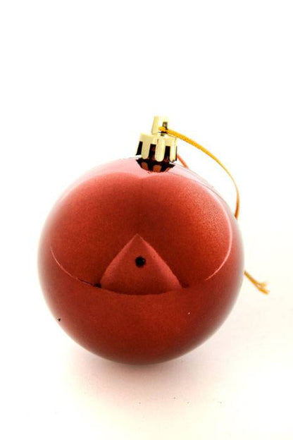 60mm Shiny Plastic Ball Burgundy Pkg/12