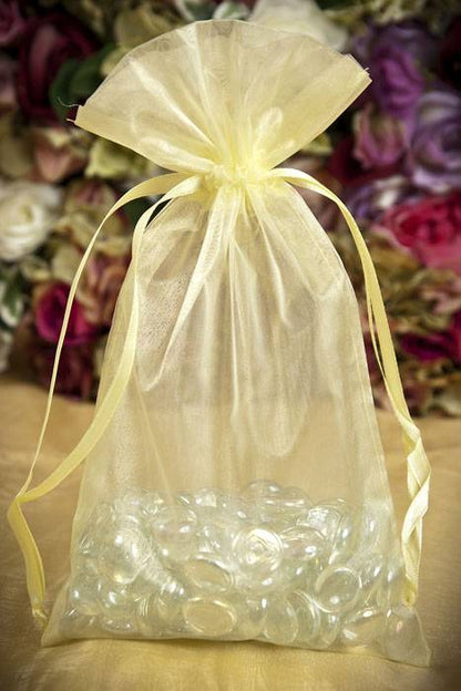 6" X 10" Organza Pouches Yellow Pkg/12