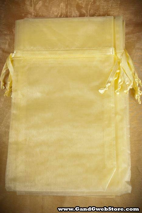 6" X 10" Organza Pouches Yellow Pkg/12