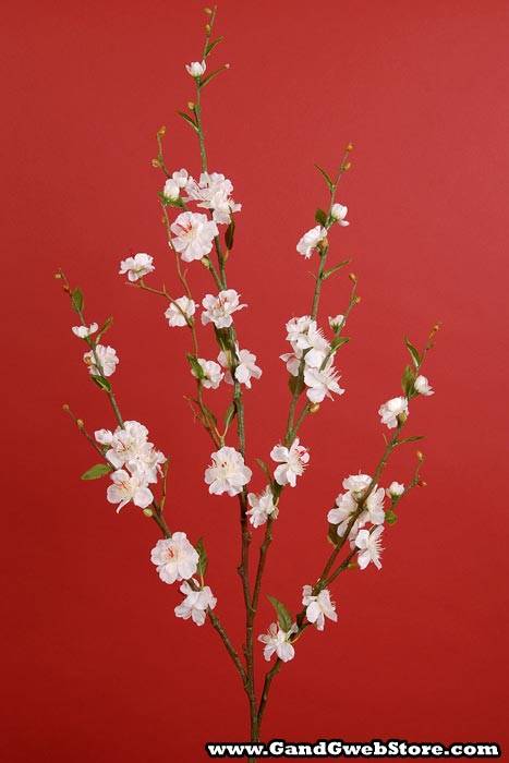 39" Cherry Blossom Spray White