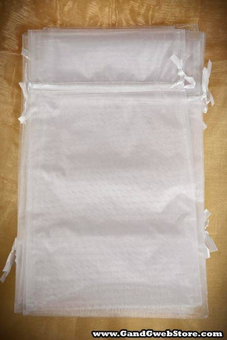 6" X 10" Organza Pouches White Pkg/12