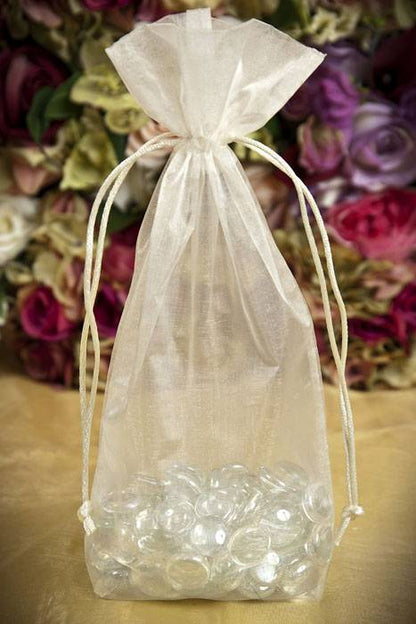 10.4 X 5.6 X 1.6"  Sheer Pouches Bag Ivory Pkg/12