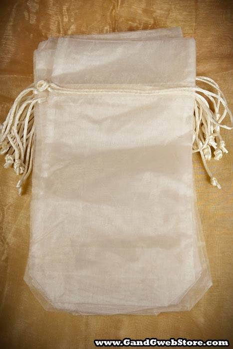 10.4 X 5.6 X 1.6"  Sheer Pouches Bag Ivory Pkg/12