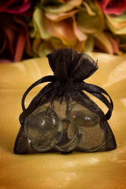 2" X 2.5" Organza Pouches Black Pkg/12