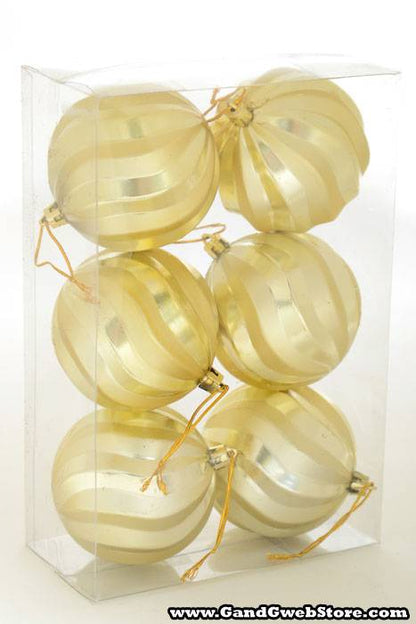 80mm Shiny/Matte Pumpkin Ball Gold Pkg/6