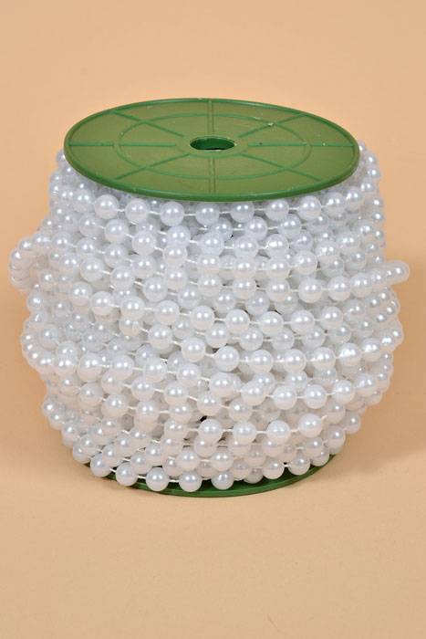 8mm X 25yds Pearl Garland White