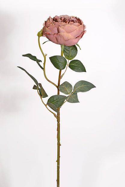 24.5" Silk Cottage Rose Spray Brown