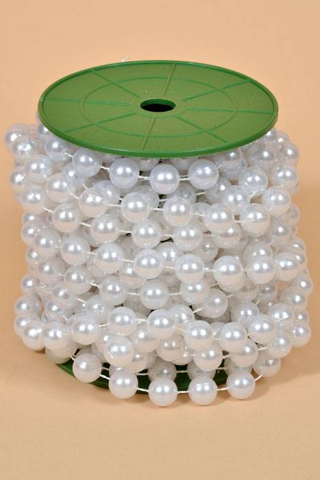 12mm X 10yds Pearl Garland White